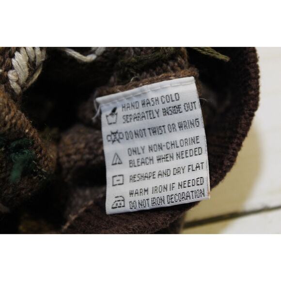 B.P.Design Vtg Wool Blend Women's M Brown Full-Zip Christmas Sweater Embroidered - Picture 6 of 13